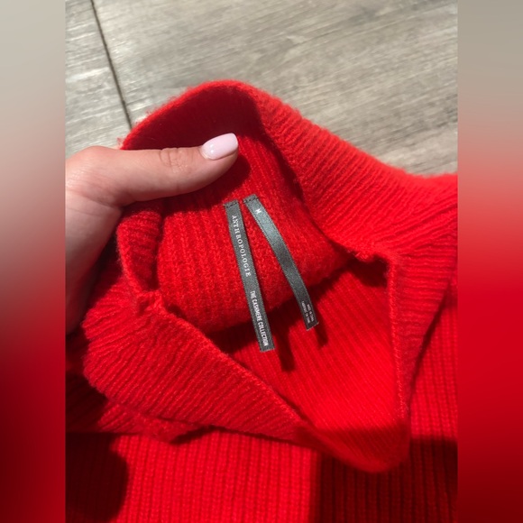 Anthropologie The Enza‎ Oversized Ribbed Cashmere Vest Size Medium Red - Picture 5 of 5